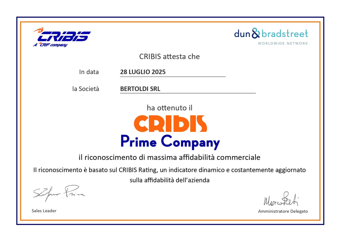 Abbiamo ottenuto nuovamente il riconoscimento CRIBIS Prime Company!